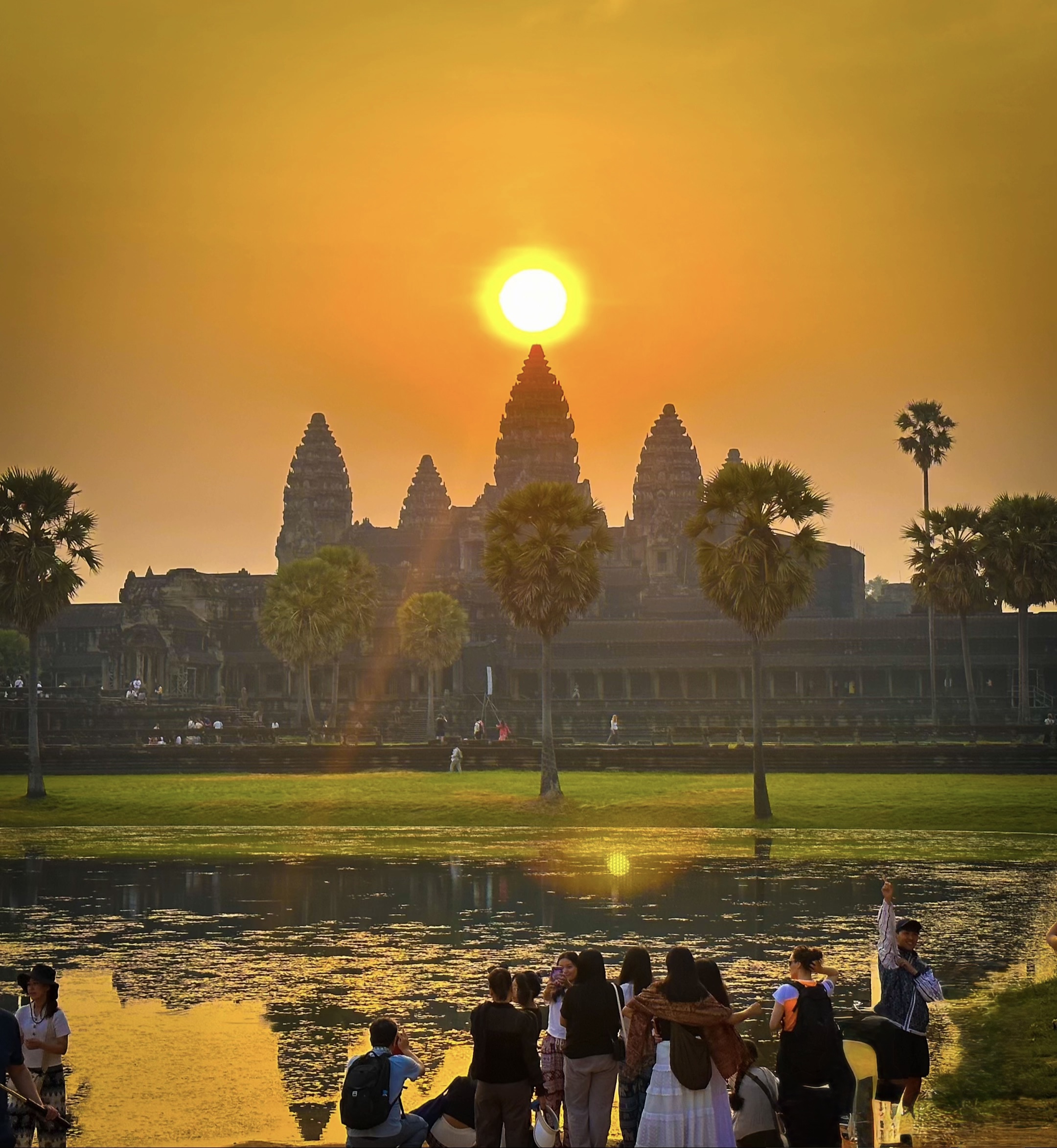 Sun rise at the center of Angkor Wat Temple, once every 2 years